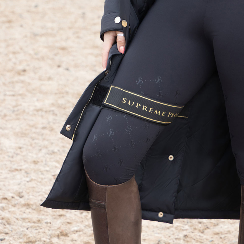 Supreme Products Active Show Rider Waterproof Coat - Black/Gold-4